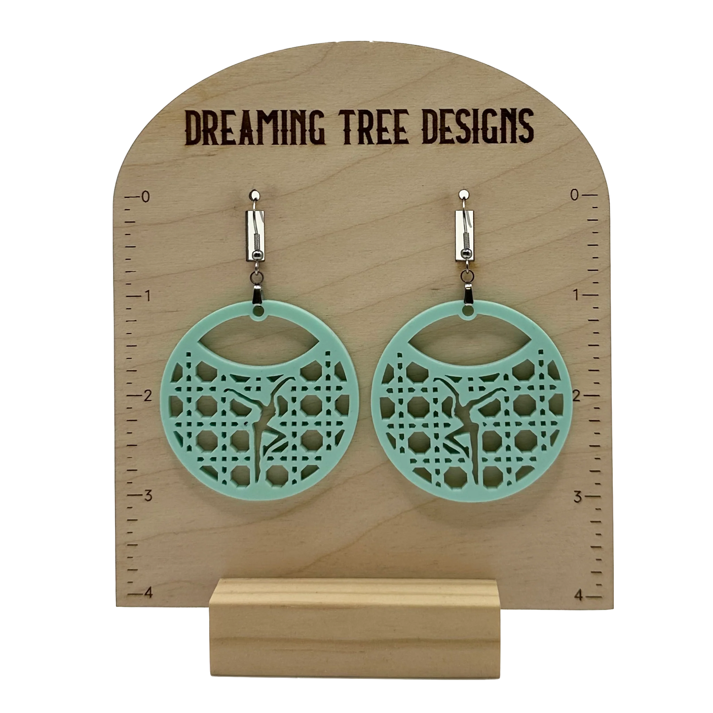 Cane Acrylic Firedancer Circle Earrings