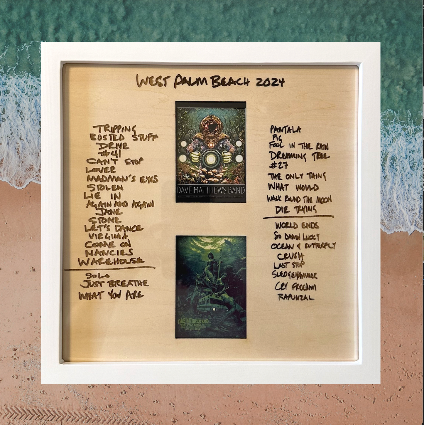 a picture frame with a bunch of pictures on it