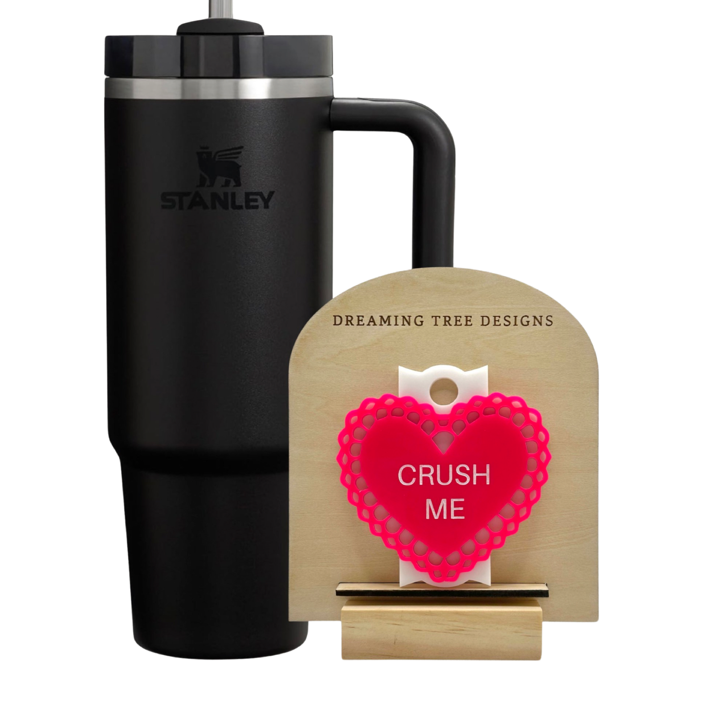 Valentines Day Heart Acrylic Layered Stanley Tumbler Toppers