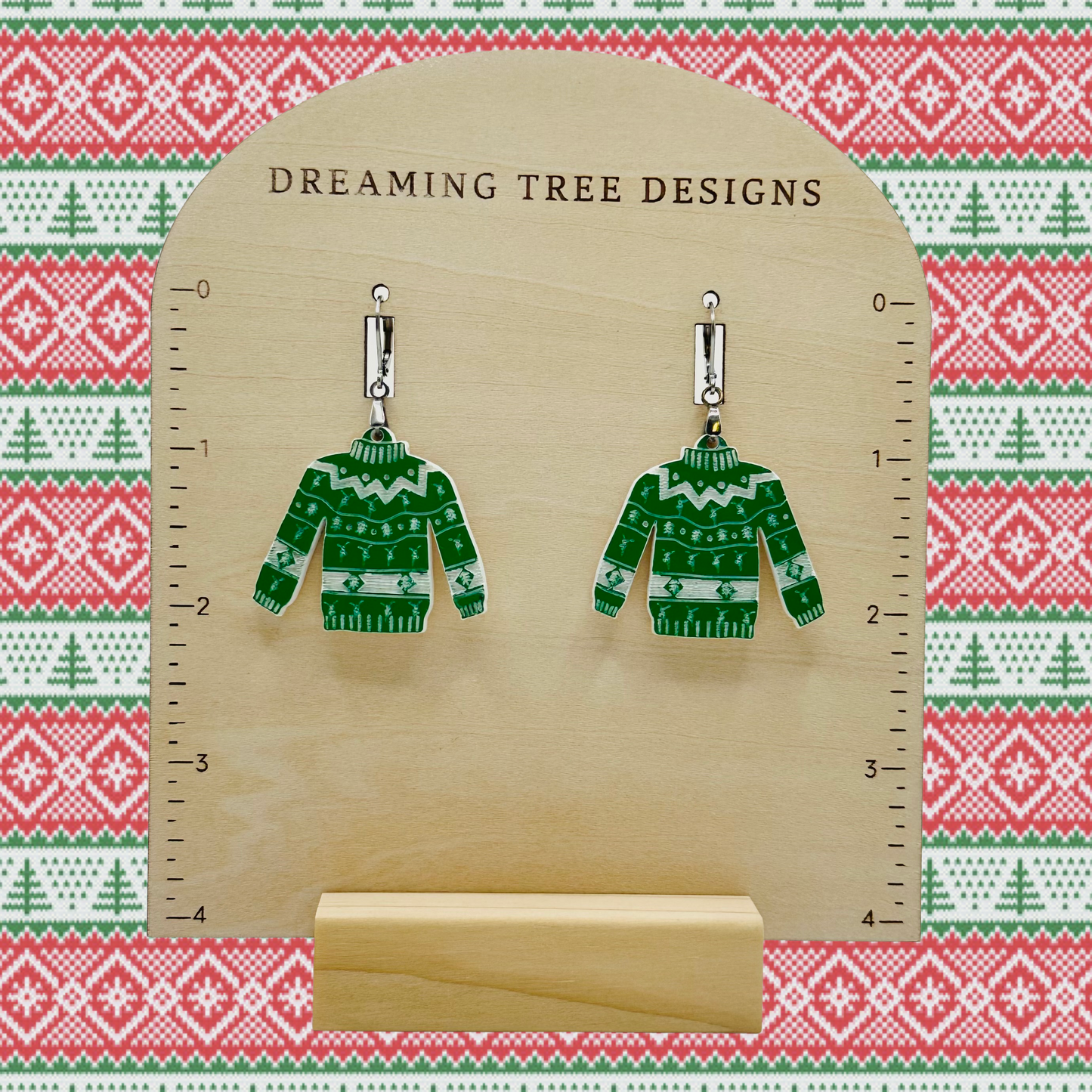 DMB Dave Matthews Firedancer Christmas Sweater Acrylic Earrings Laser Cut
