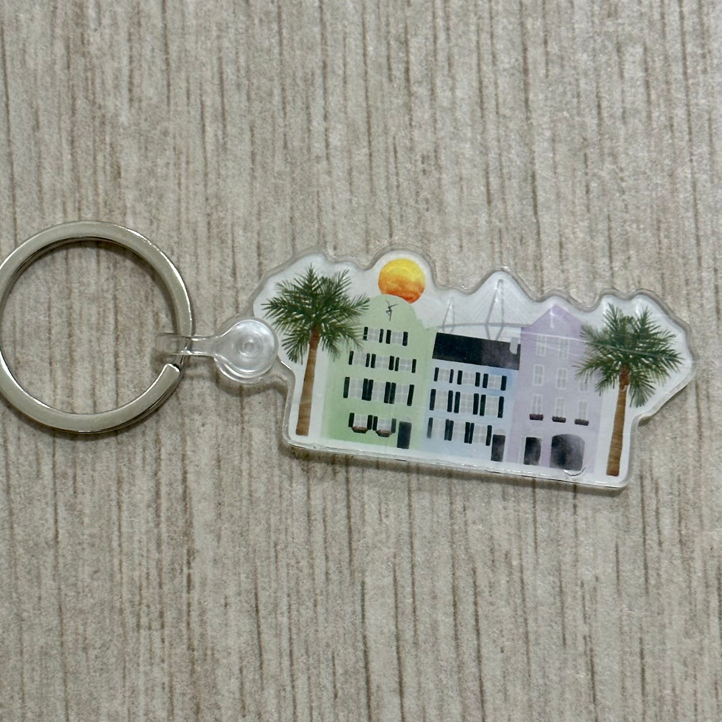 Charleston Rainbow Row Acrylic Keychain