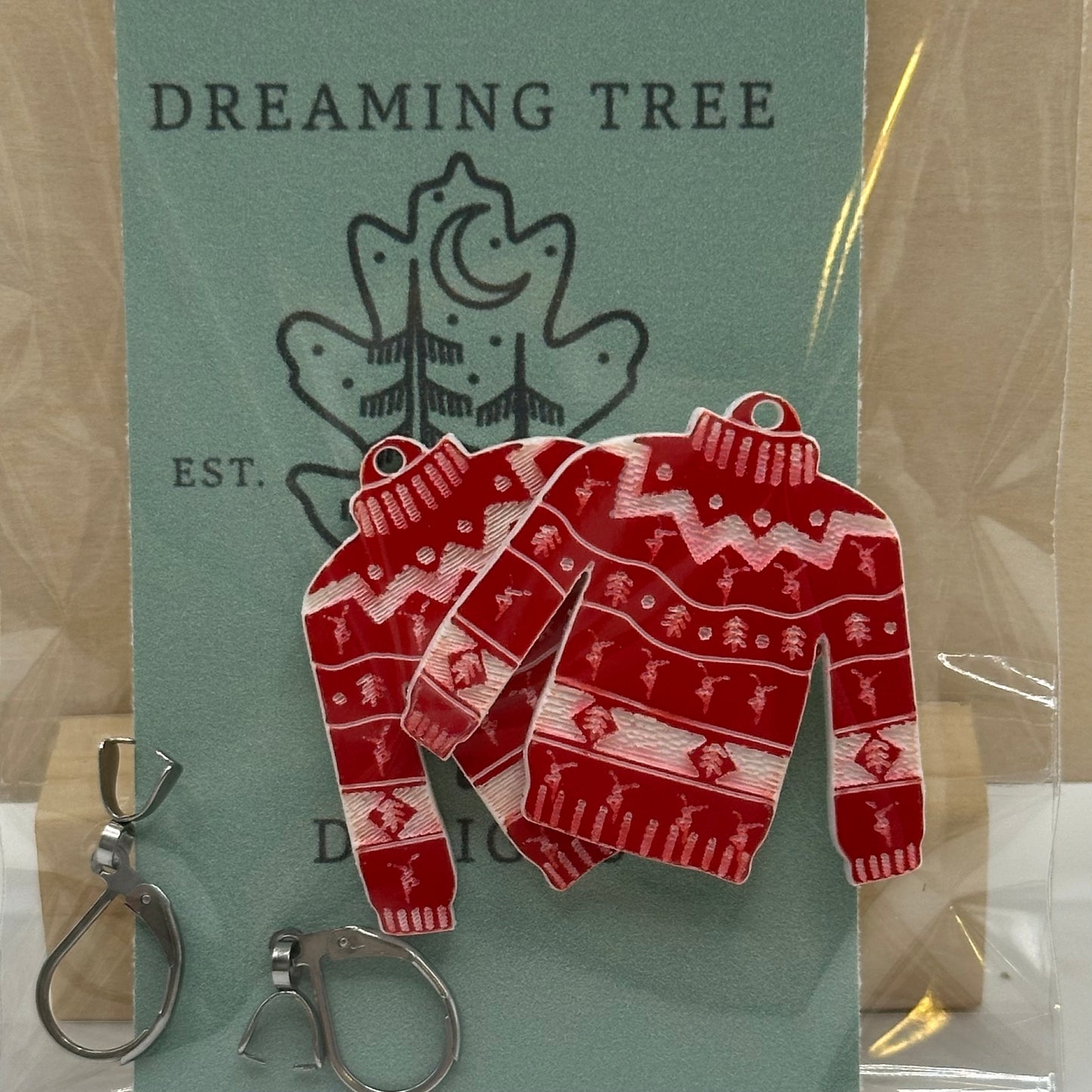 DMB Dave Matthews Firedancer Christmas Sweater Acrylic Earrings Laser Cut