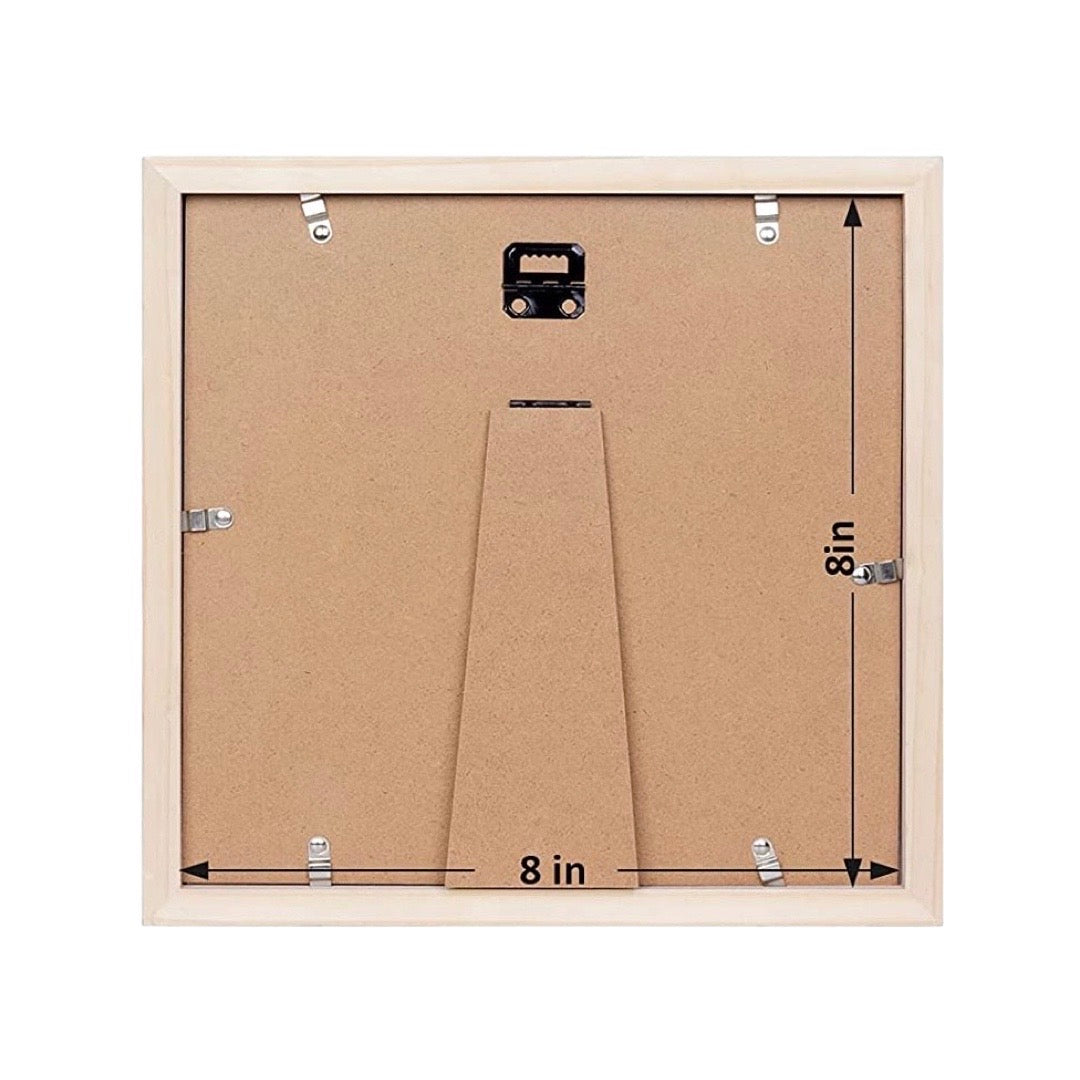 Custom 8x8 Framed Wood Laser Engraved Photo Frame