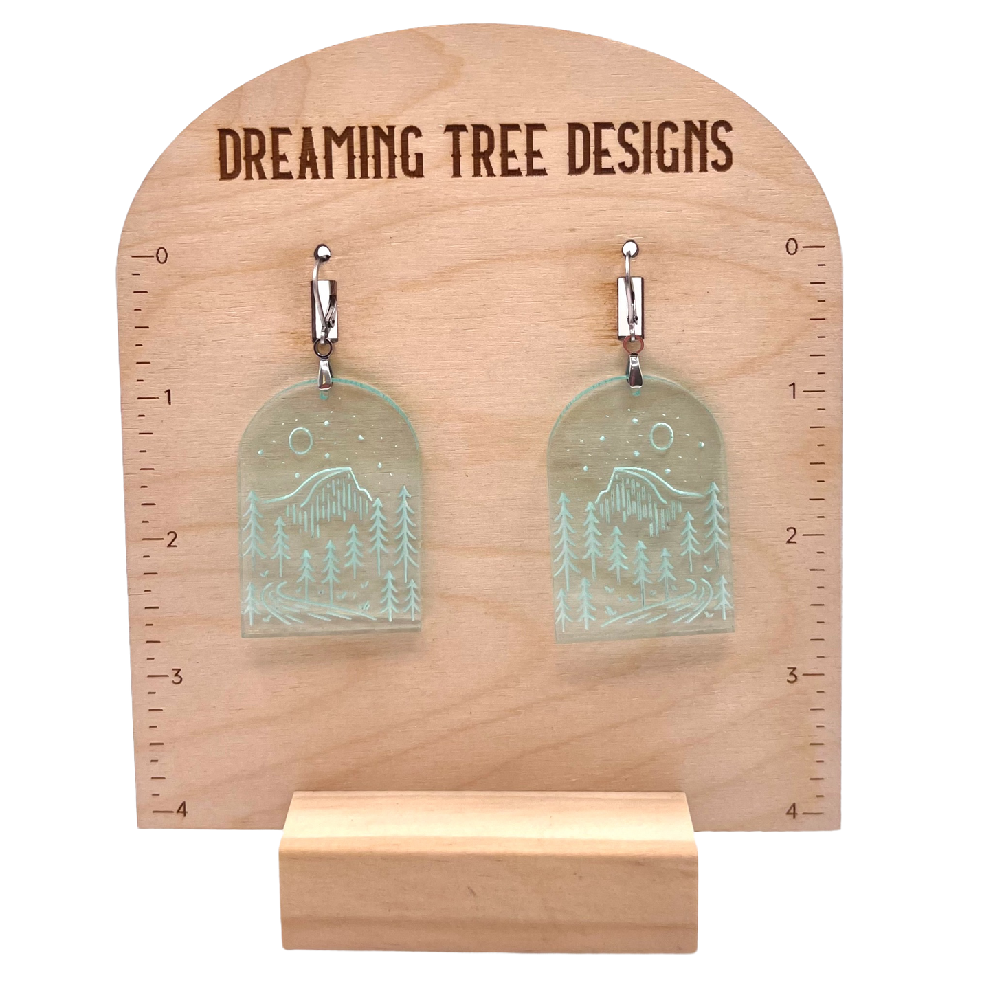 Yosemite National Park Half Dome Acrylic Laser Engraved Earrings
