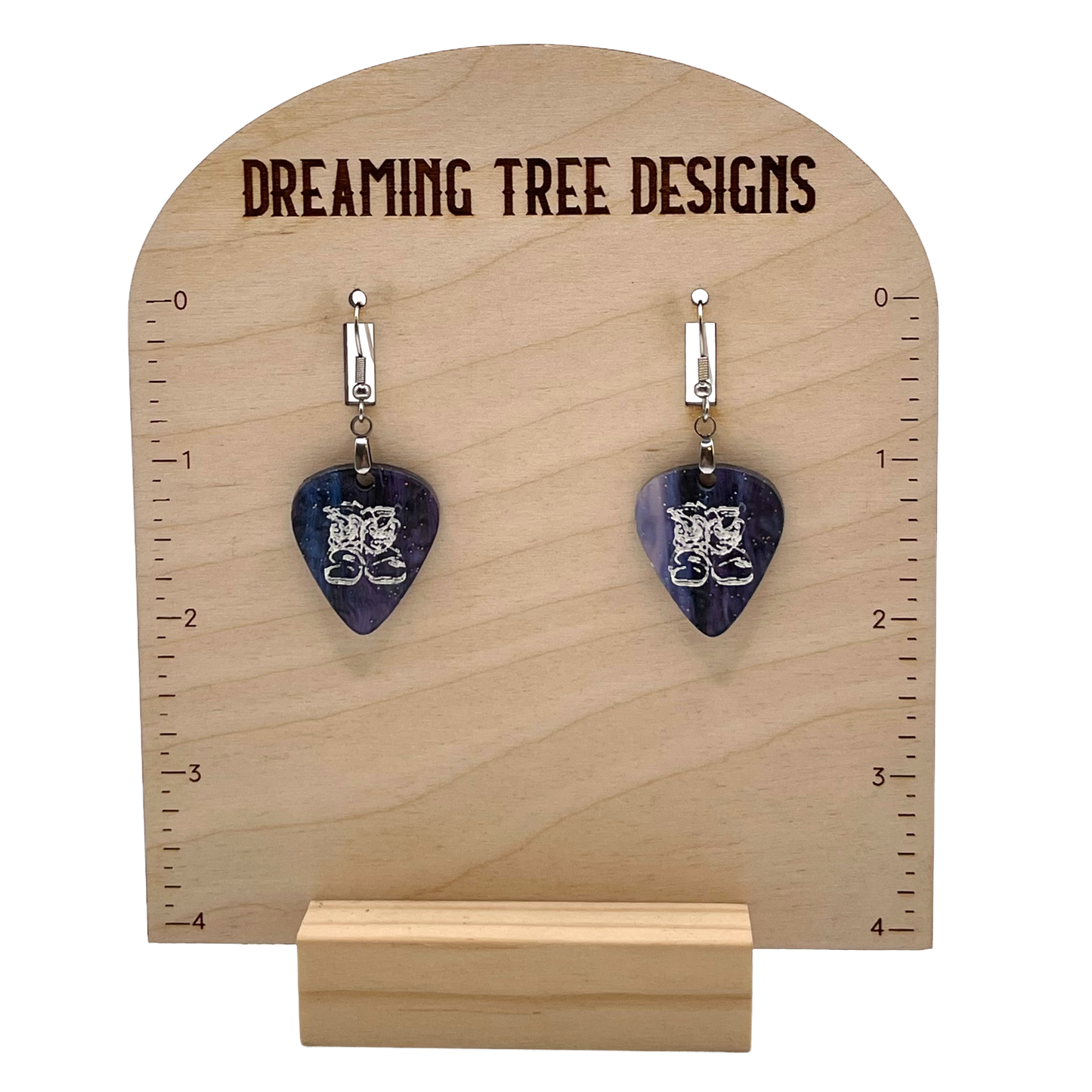 Dave Boots Guitar Pick Acrylic Earrings