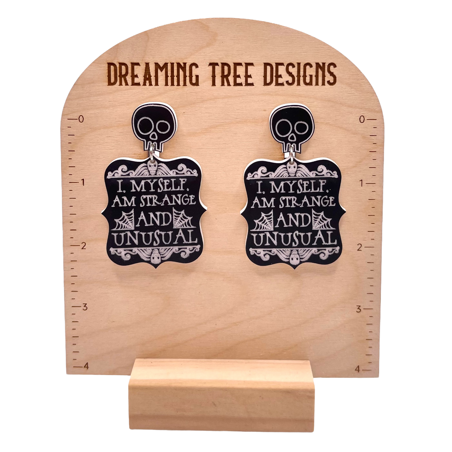 Beetlejuice Inspired Strange and Unusual Halloween Acrylic Earrings Laser Cut