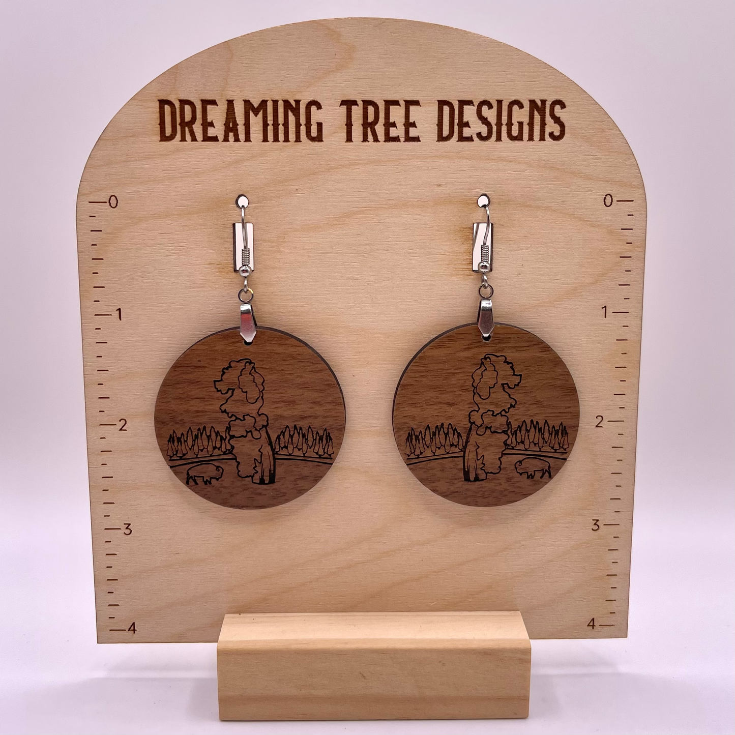 National Park Wood Laser Engraved Earrings