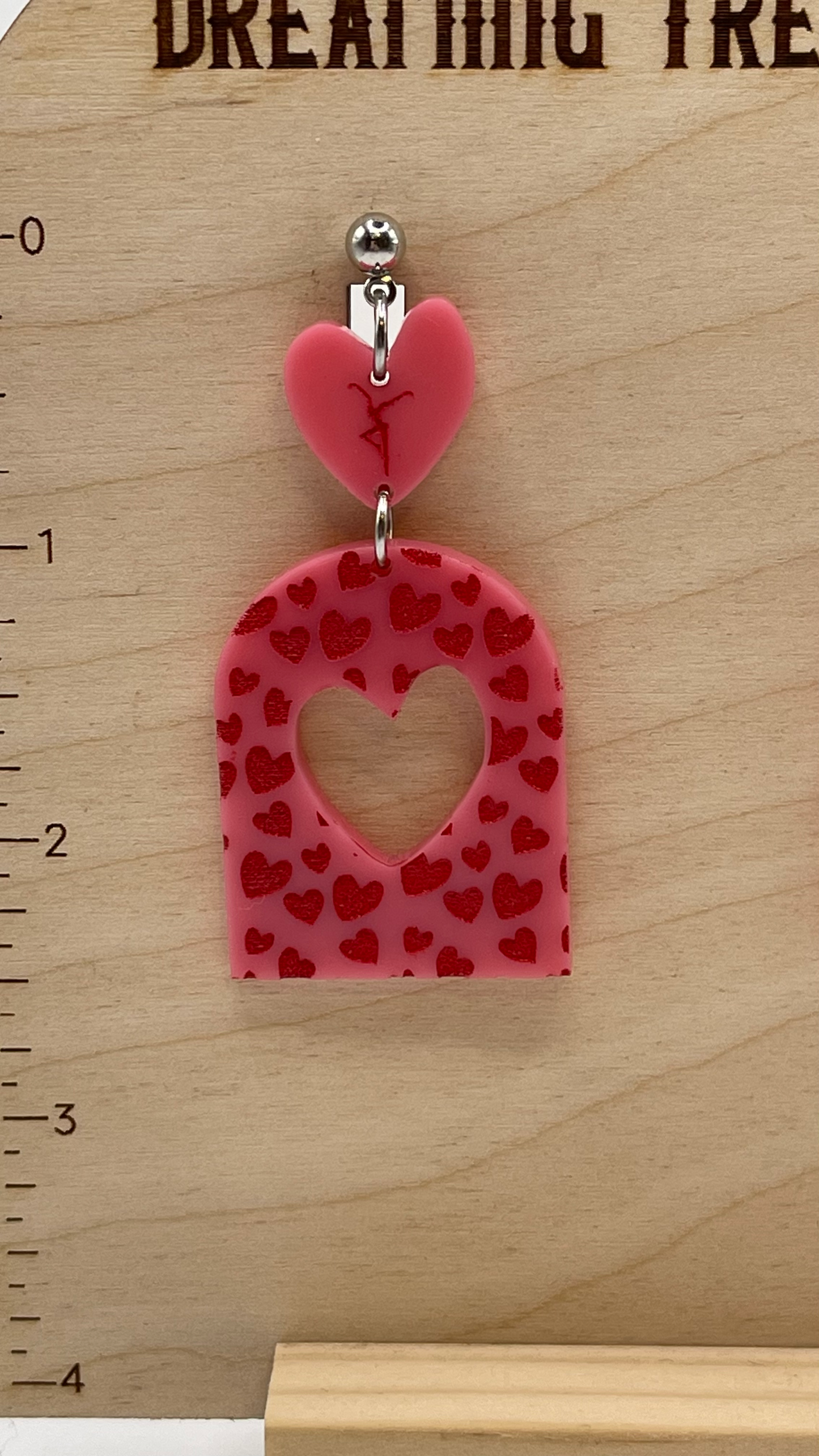 Valentine's Hearts Acrylic Earrings