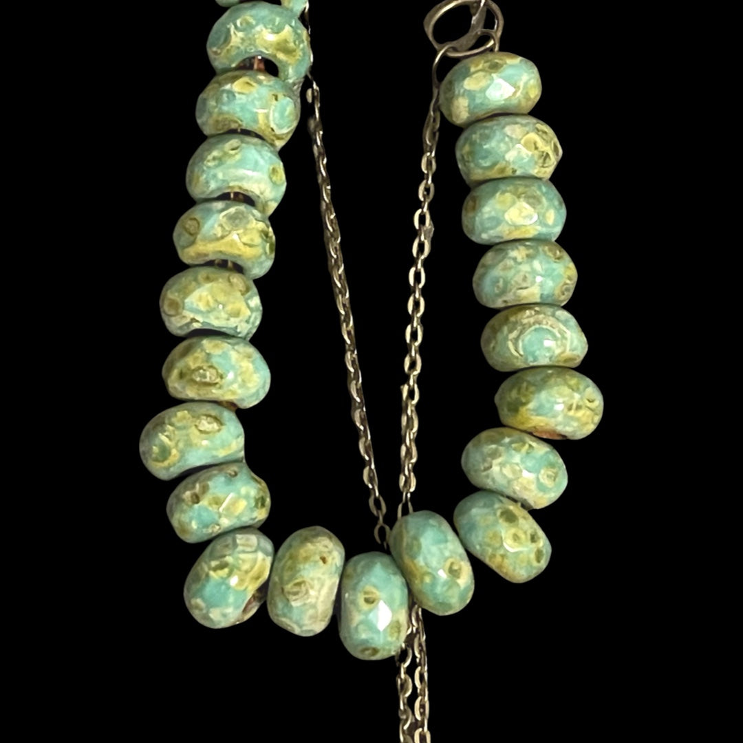 Grateful Dead Stealie Turquoise Beaded Necklace