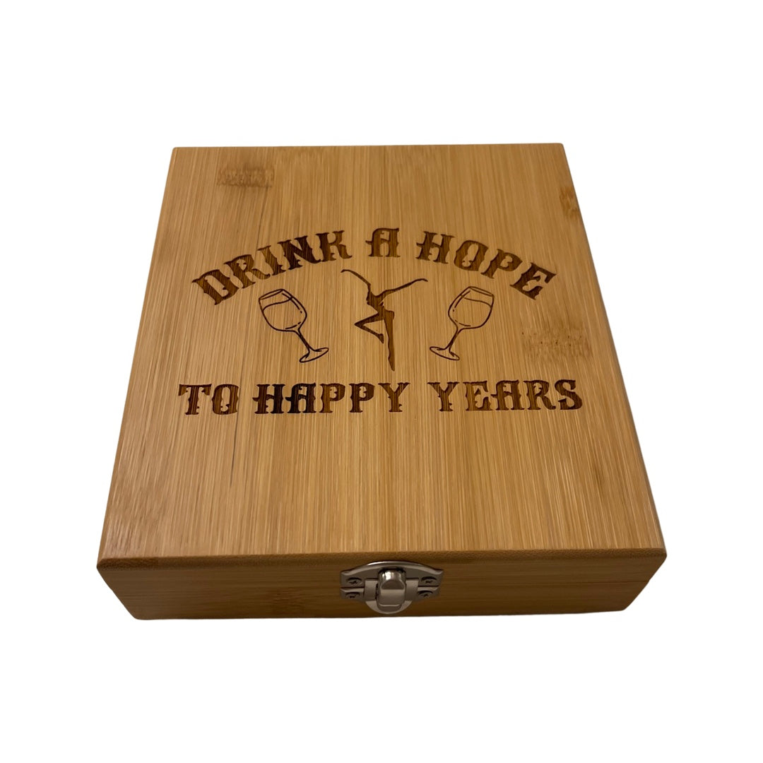 Bamboo Laser Engraved Wine Tool Box Set