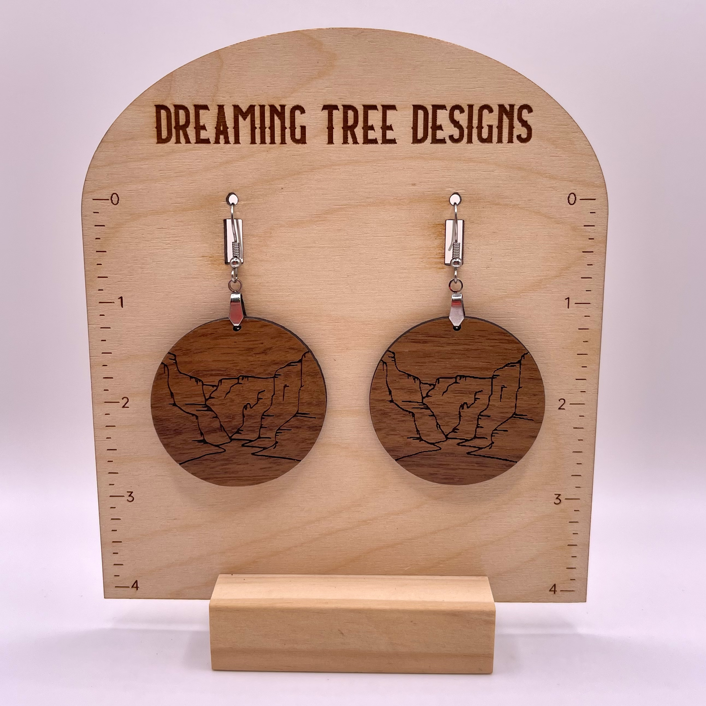 National Park Wood Laser Engraved Earrings