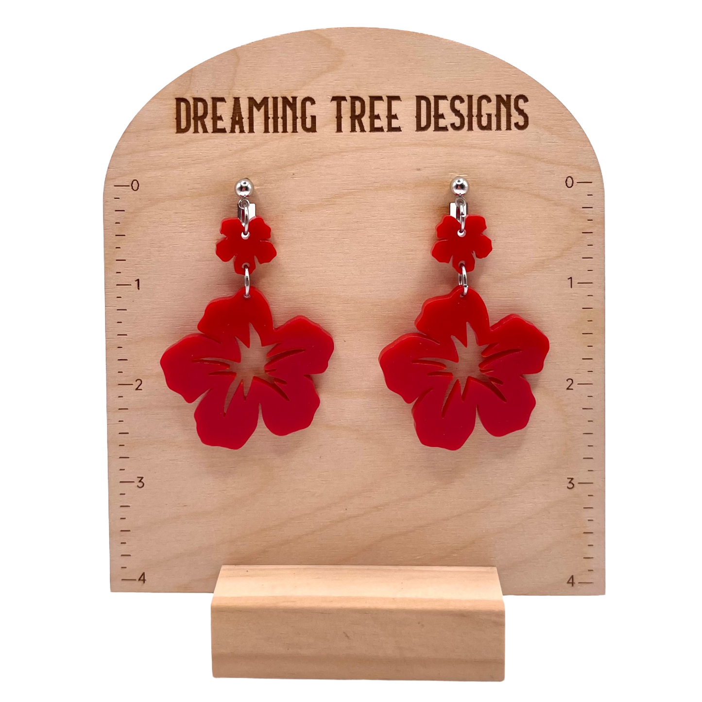 Hibiscus Dangle Acrylic Earrings