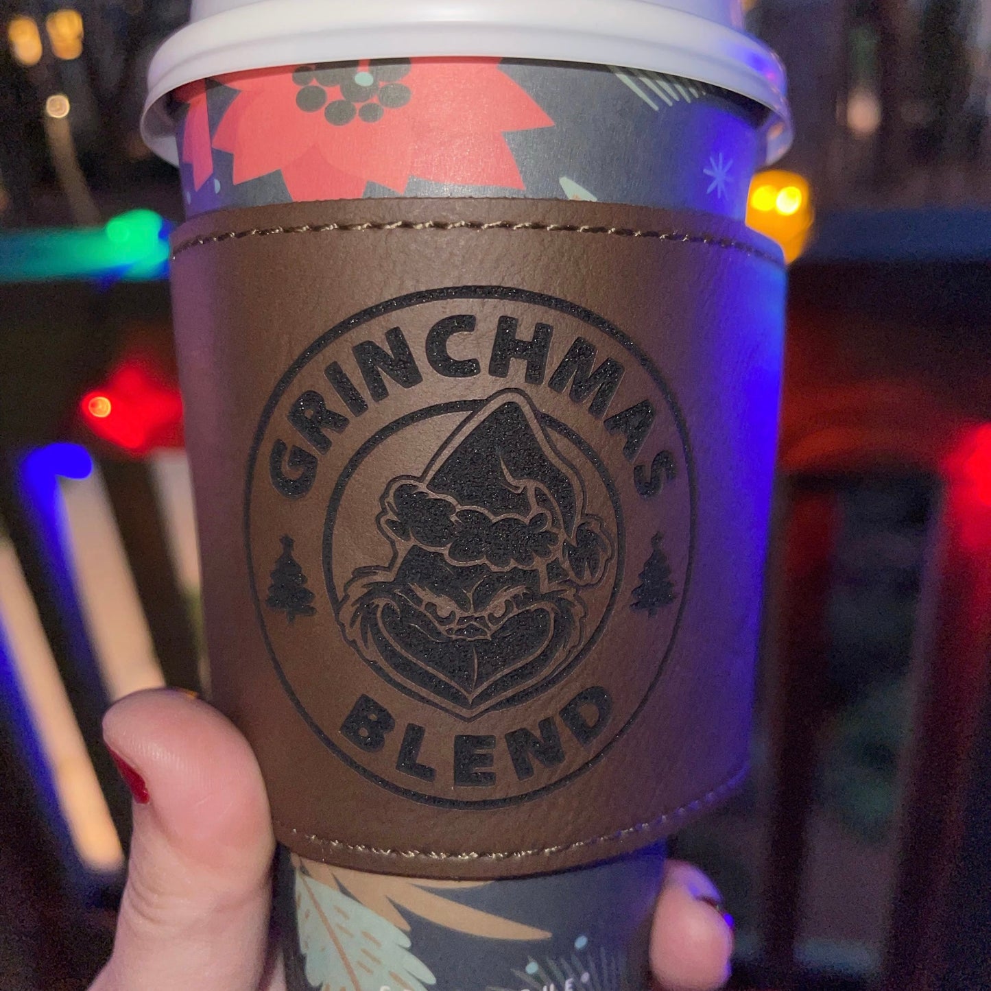 Grinchmas blend Coffee Leather Sleeve