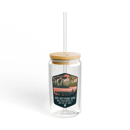 West Palm Beach 2024 Sipper Glass, 16oz with laser engraved bamboo lid