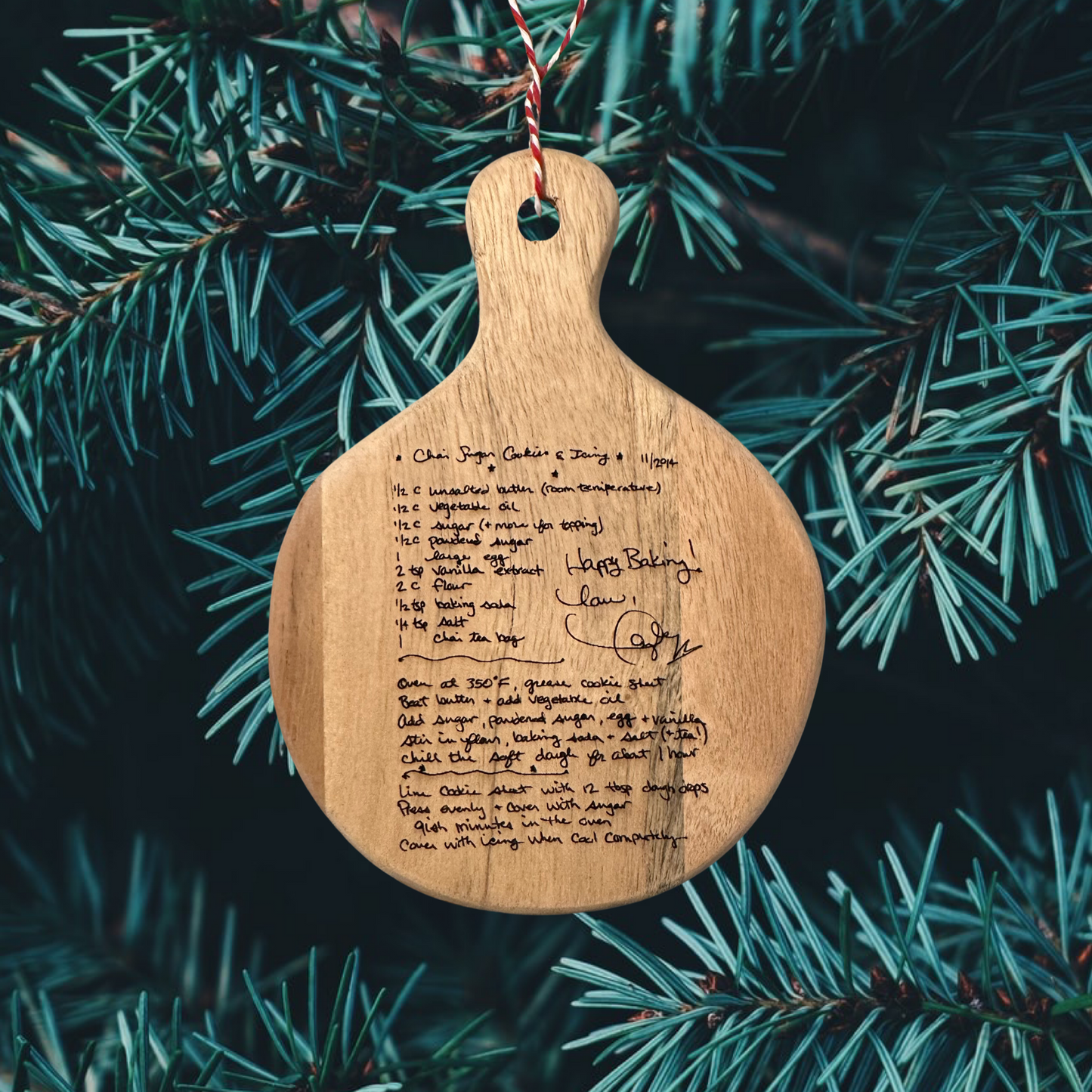 T Swift Chai Cookie Recipe engraved Ornament