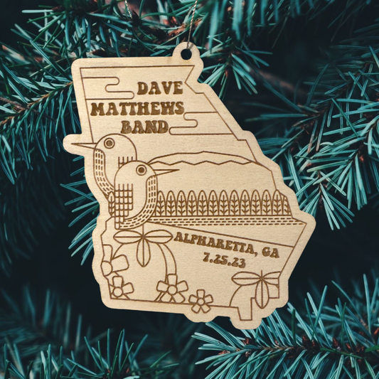 Wood Cut ALPHARETTA Georgia engraved Ornament