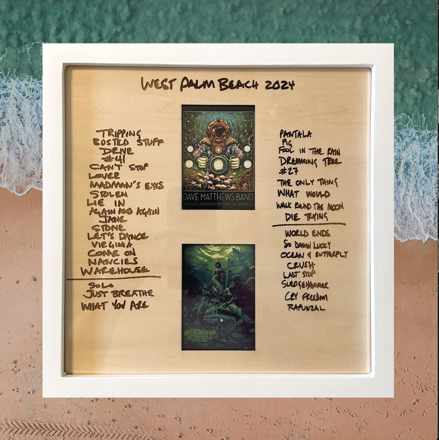 a picture frame with a bunch of pictures on it