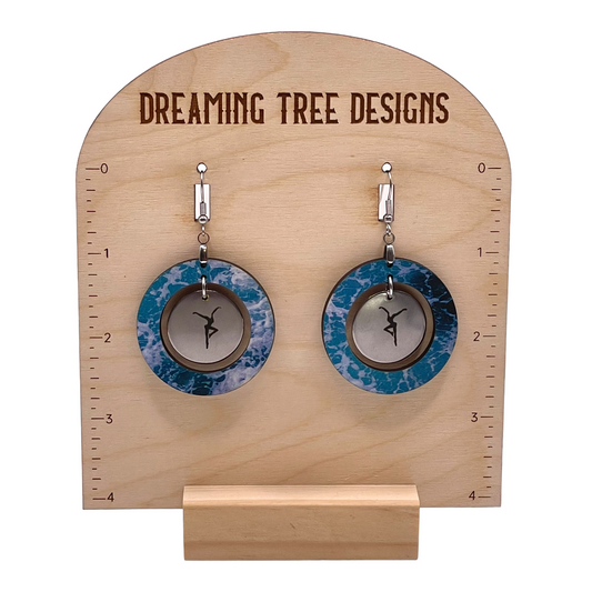 Firedancer Circle Acrylic and Stainless Steel Earrings