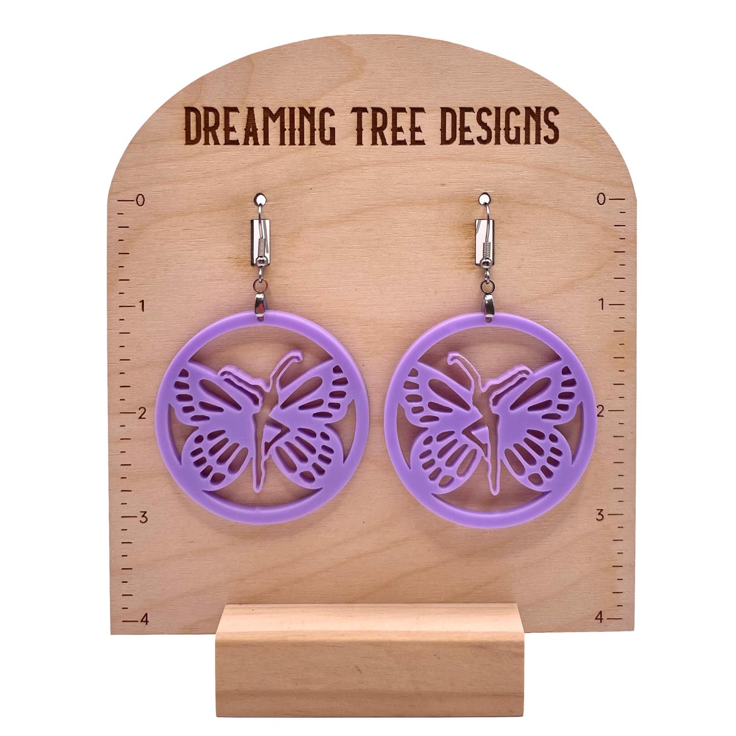 Acrylic Butterfly Firedancer Circle Earrings