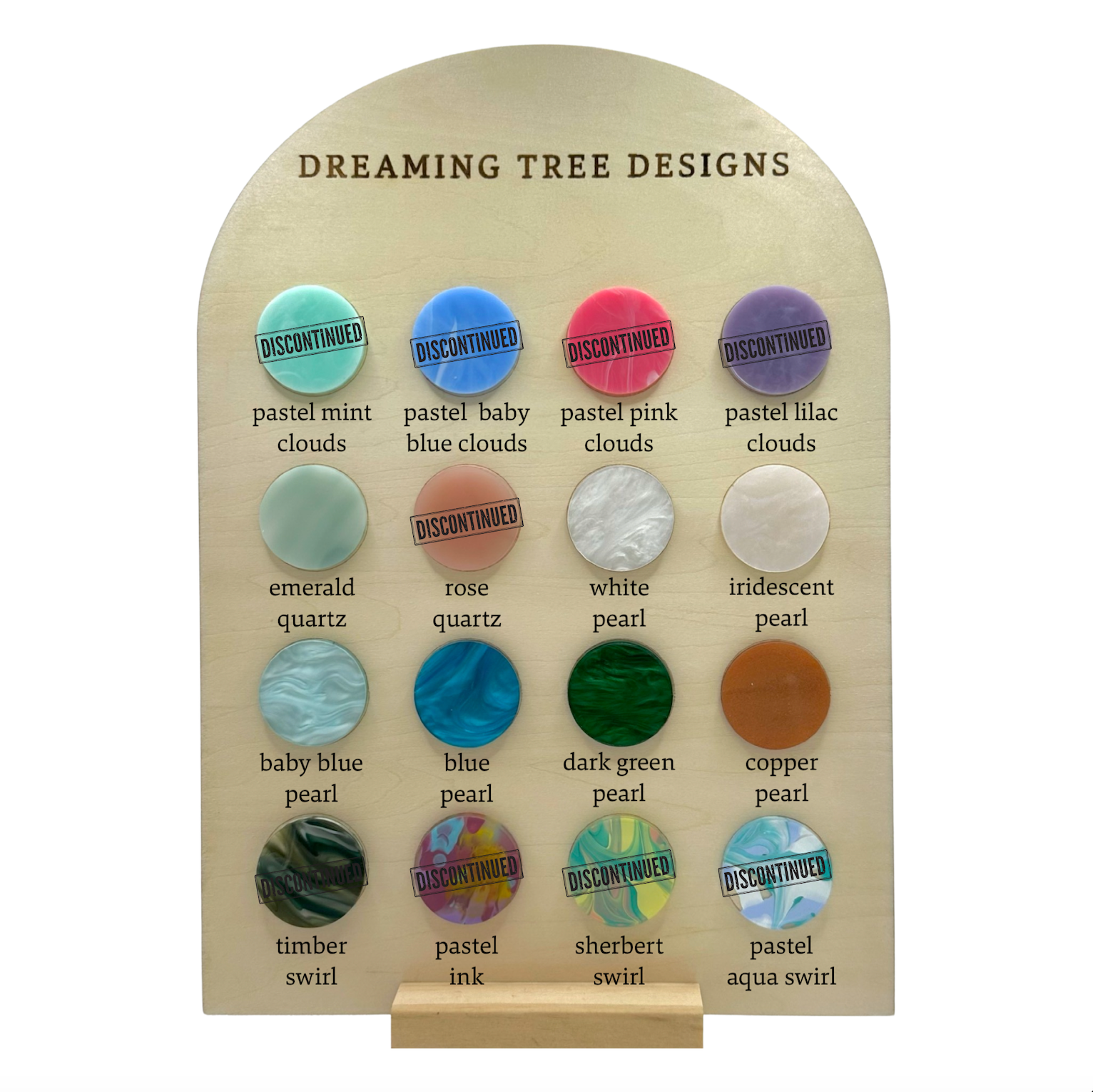 a display board with a bunch of different types of buttons