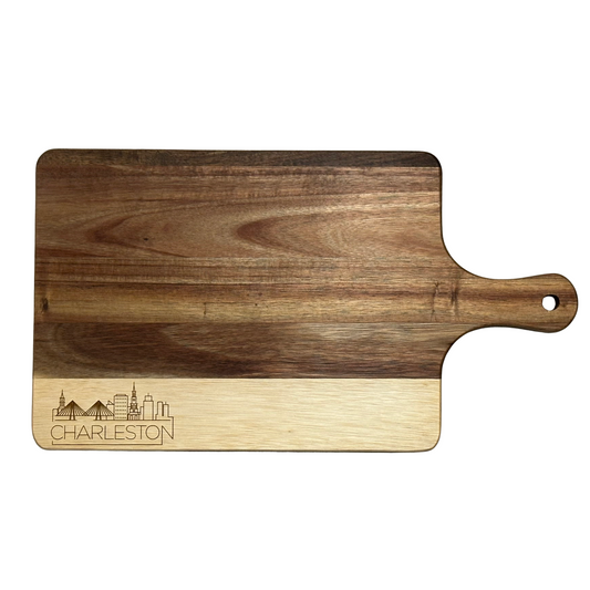 Charleston Skyline laser engraved charcuterie cheese board