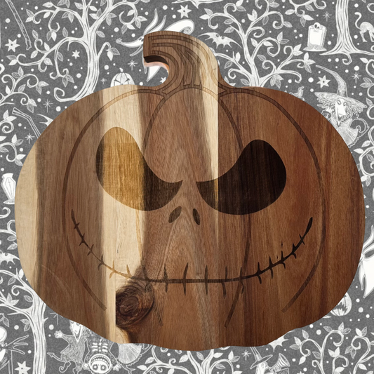 Fall Halloween Jack Skellington Wood Pumpkin Charcuterie Board