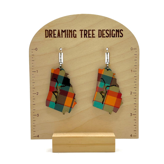 Georgia Firedancer Fall Plaid Earrings Laser Cut