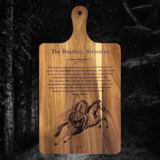 Sleepy Hollow Book Page laser engraved charcuterie cheese board