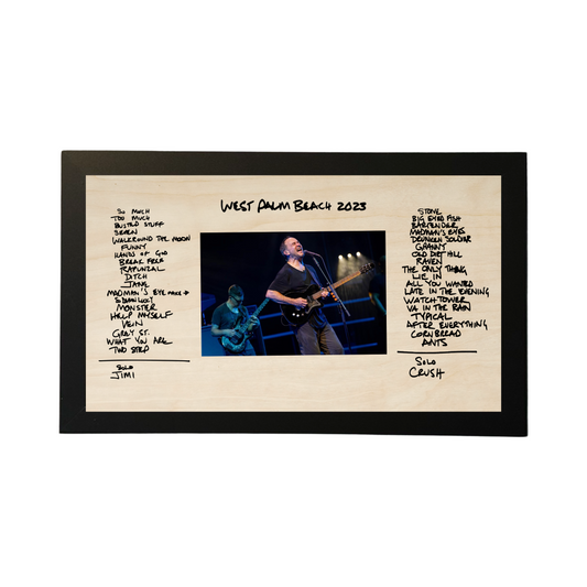 West Palm Beach 2023 Two Night Run Concert Setlist With Horizontal 4x6 Photo Framed Wood Sign