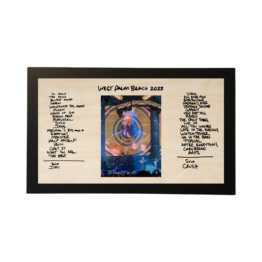 West Palm Beach 2023 Two Night Run Concert Setlist With Vertical 4x6 Photo Framed Wood Sign