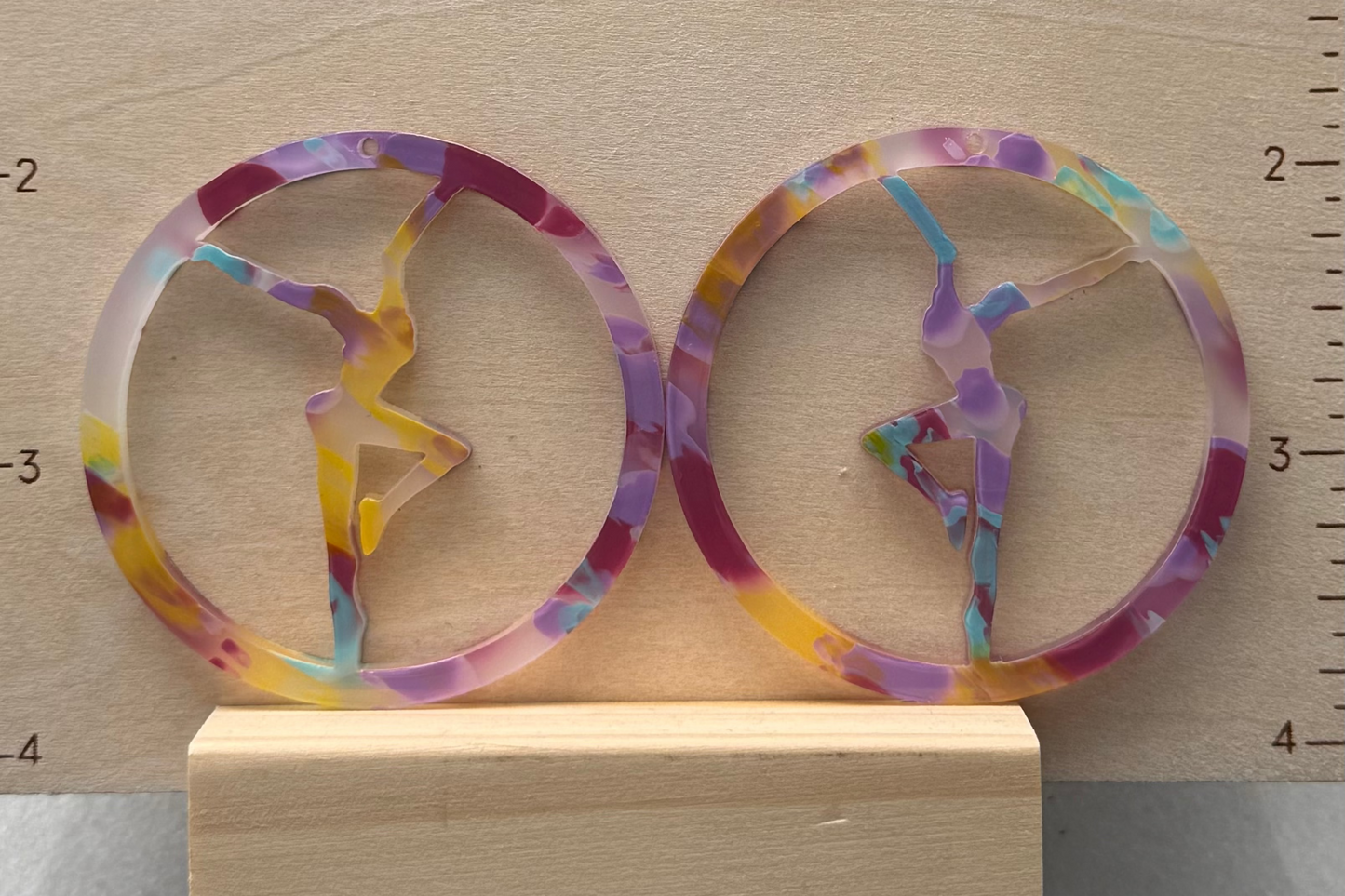 Acrylic Firedancer Circle Earrings BULK