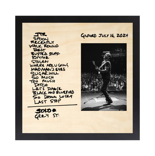 Handwritten Setlist and 4x6 Photo Framed Wood Laser Engraved Setlist Sign