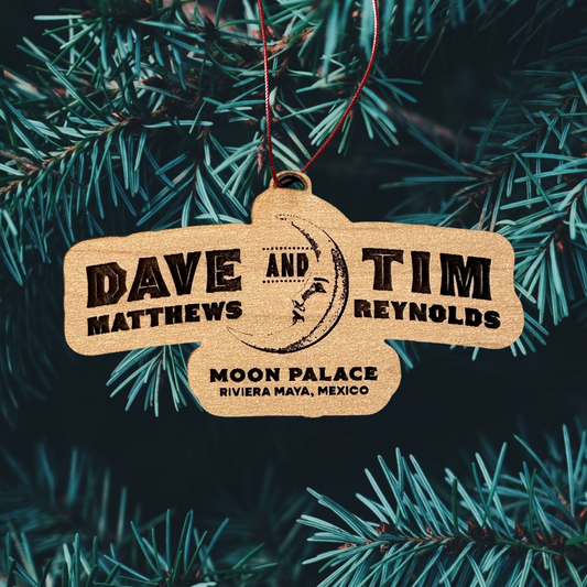 Wood Cut Moon Palace Mexico engraved Ornament