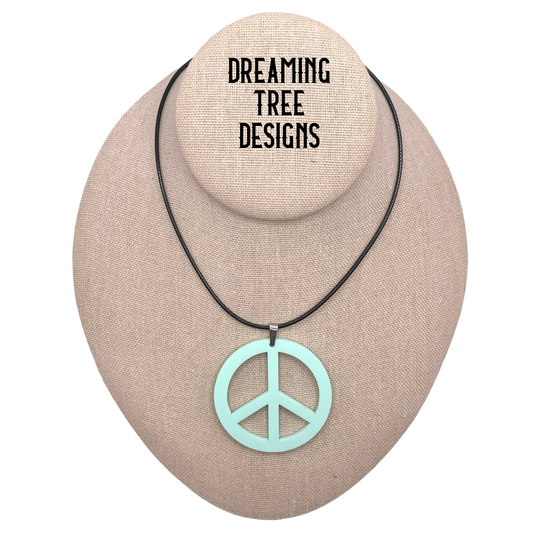 Peace Sign Circle Acrylic pendants Necklace