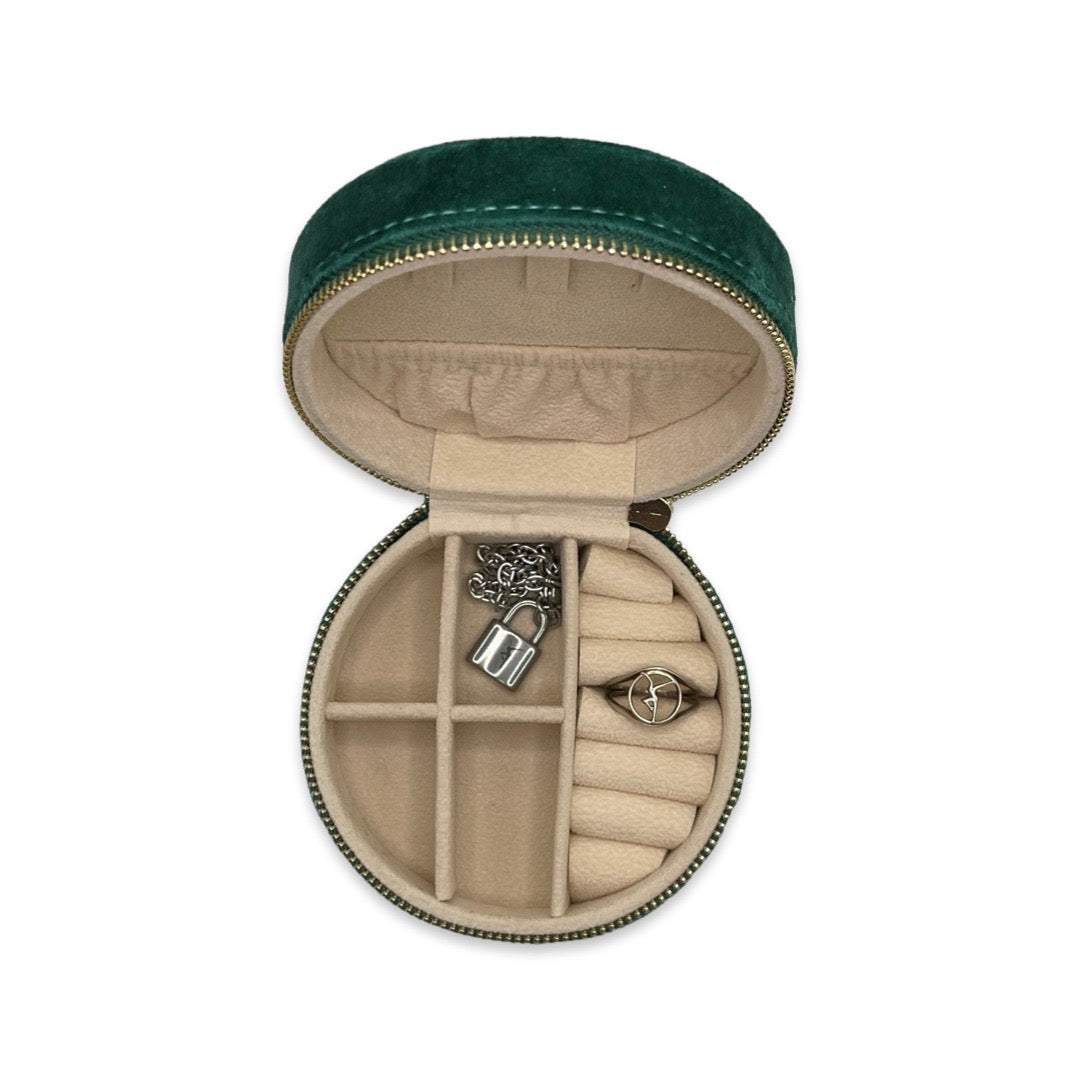 Laser Engraved Velvet Jewelry Box, Small Travel Jewelry Case, Portable Travel Jewelry Organizer Box