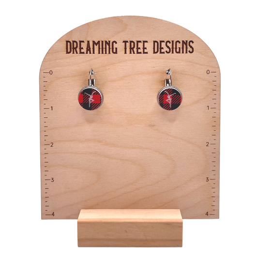 Buffalo Plaid Firedancer/Coffee Rings Engraved Acrylic Earrings