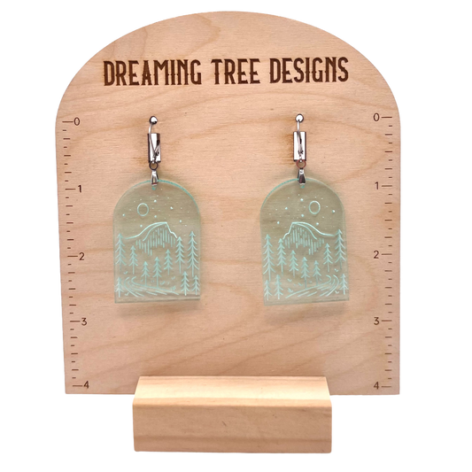 Yosemite National Park Half Dome Acrylic Laser Engraved Earrings