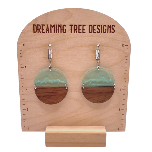 National Park Wood Acrylic Laser Engraved Earrings