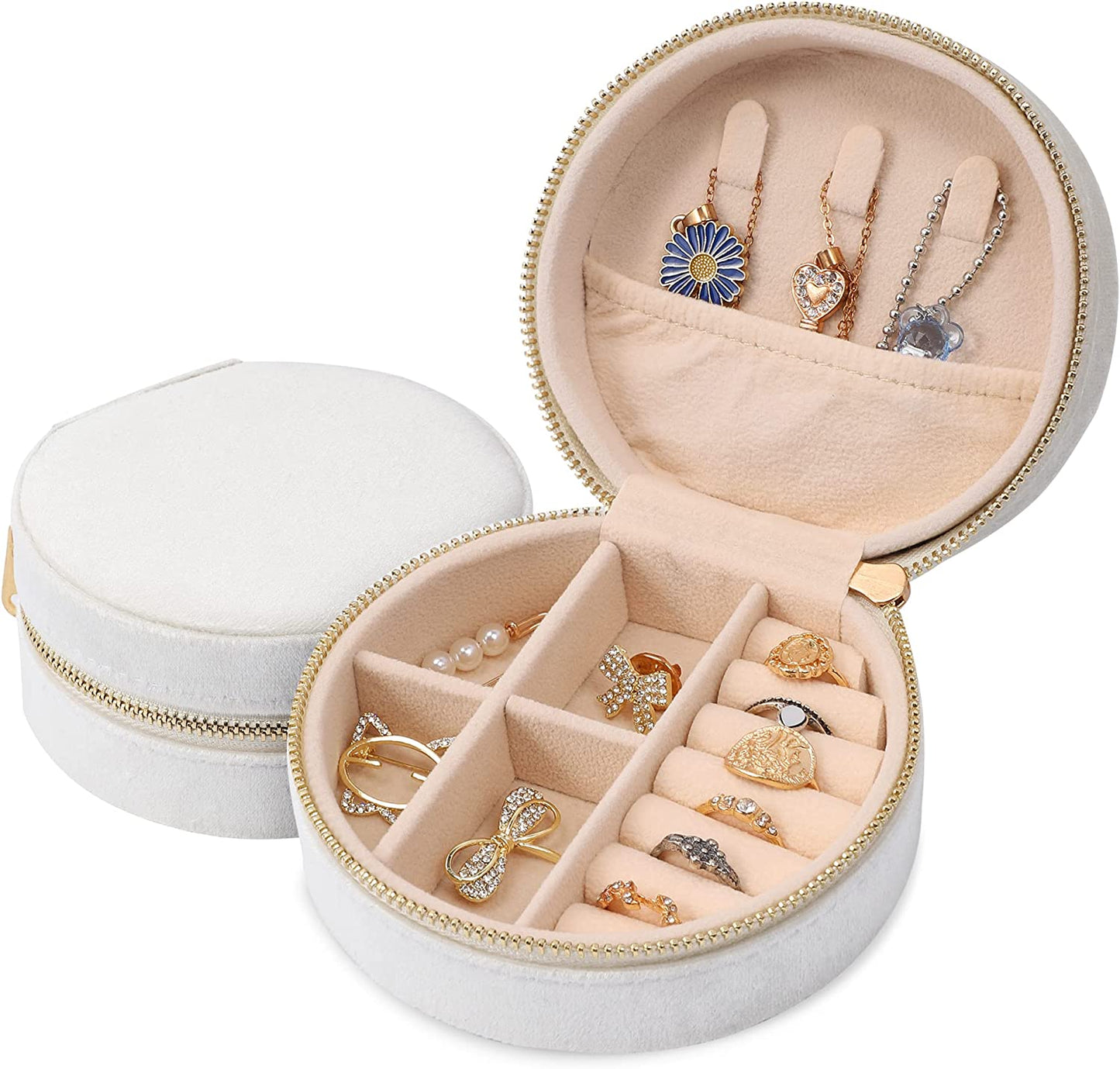Laser Engraved Velvet Jewelry Box, Small Travel Jewelry Case, Portable Travel Jewelry Organizer Box