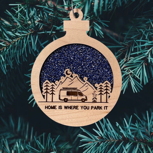Double Layer Home Is Where You Park It Ornament
