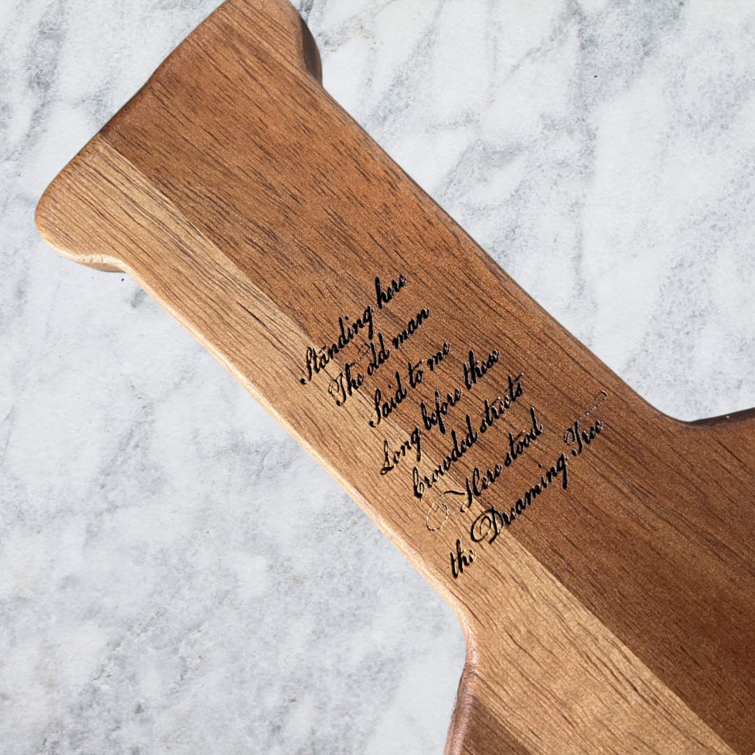 Dreaming Tree Wine Bottle laser engraved charcuterie cheese board