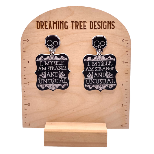 Beetlejuice Inspired Strange and Unusual Halloween Acrylic Earrings Laser Cut