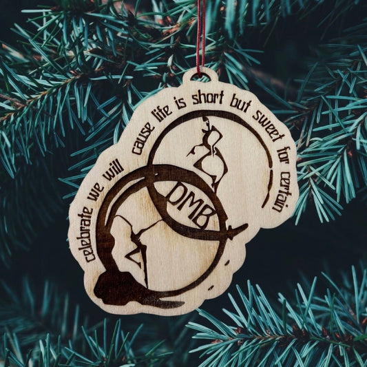 Wood Cut Celebrate We Will Two Step engraved Ornament