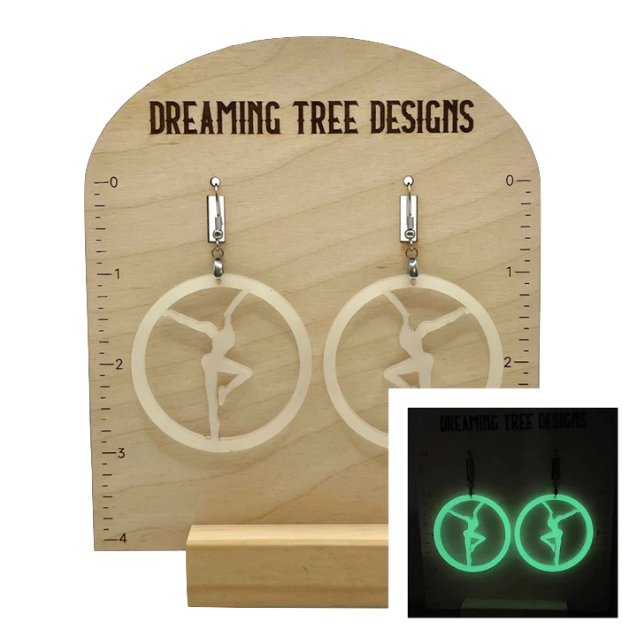 GLOW IN THE DARK  Firedancer Circle Acrylic Earrings