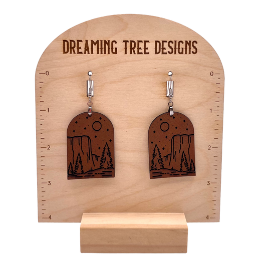 Yosemite National Park El Capitan Leatherette Laser Engraved Earrings