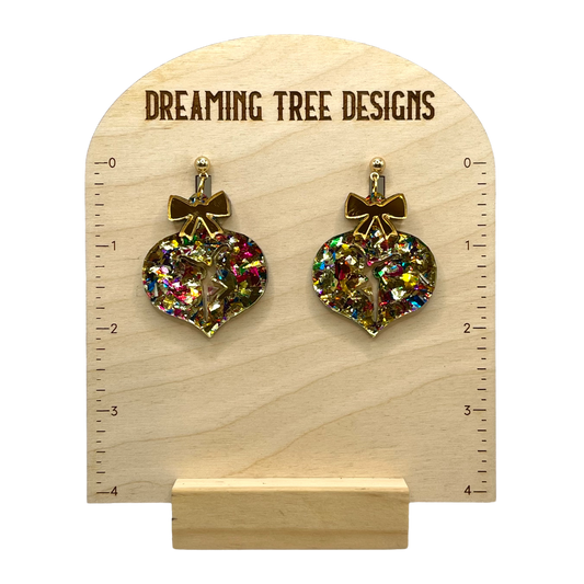 Glitter Ornament Firedancer Acrylic Earrings Laser Cut