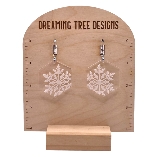 Snowflake Acrylic Earrings Laser Cut