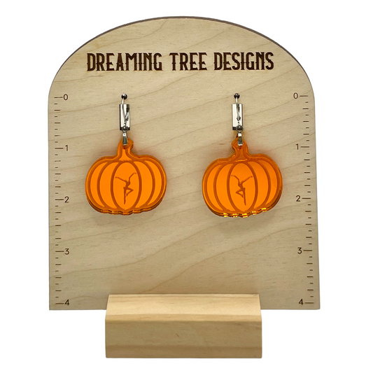 Jack O'Lantern Firedancer Halloween Mirror Acrylic Earrings Laser Cut