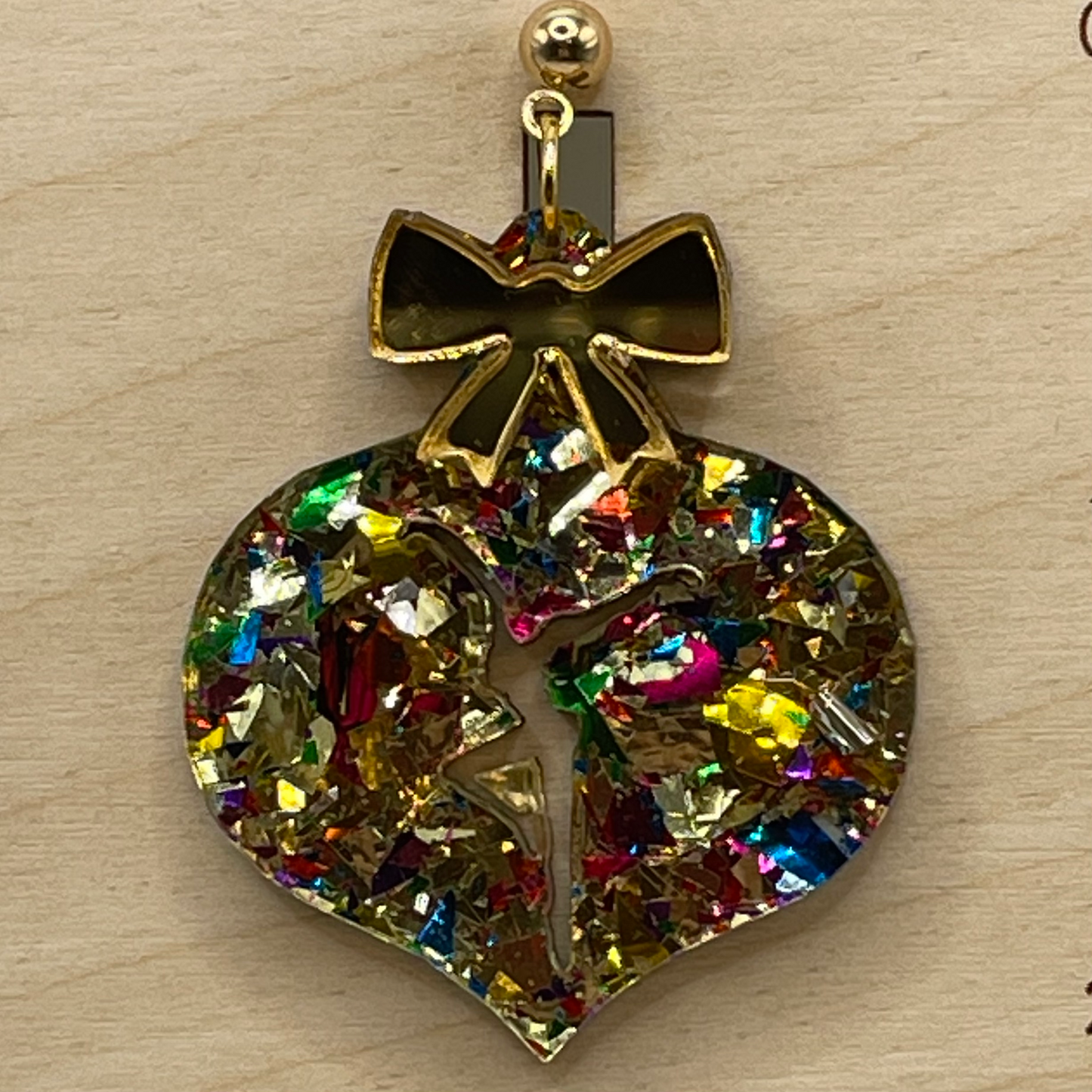 Glitter Ornament Firedancer Acrylic Earrings Laser Cut