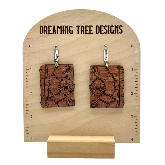 Hocus Pocus Inspired Billy Book Halloween Acrylic Earrings Laser Cut